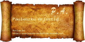 Pauleszku Arisztid névjegykártya